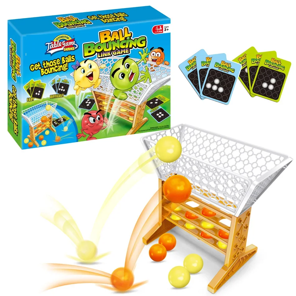 

2-4 Players Bounce Off Game Table Ball Jumping Card Shape Interactive Party Board Games Educational Toys Children