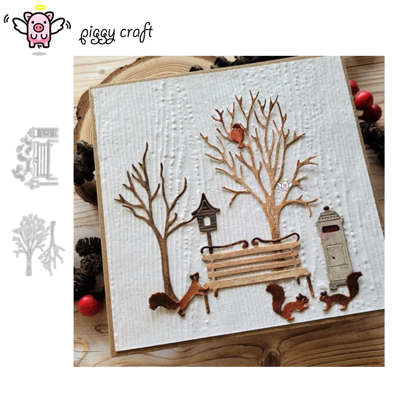 Piggy Craft metalowe matryce do wycinania matryce Park Festive Road Scrapbook papier rzemiosło nóż forma ostrze dziurkacz szablony matryce