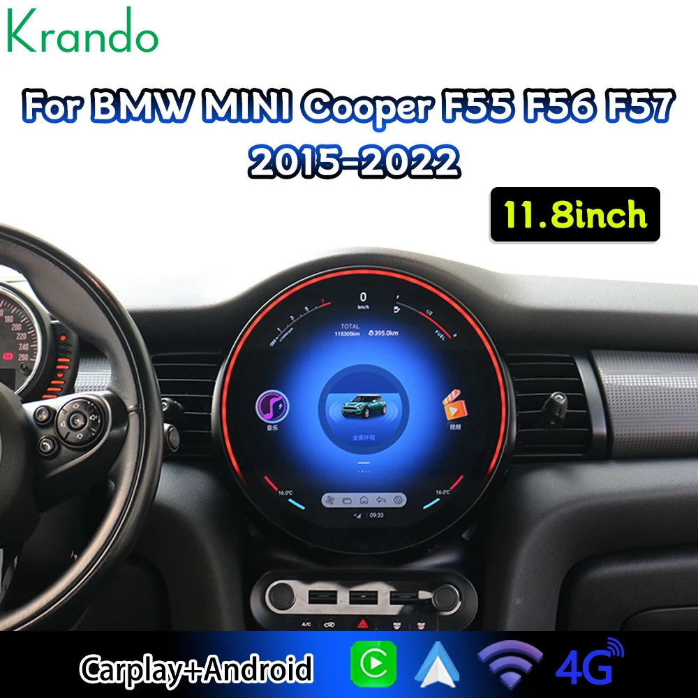 Krando 11.8 Inch Car Radio Carplay For BMW MINI Cooper F55 F56 F572015-2022 Multimedia Monitors Car Accessories Navigation