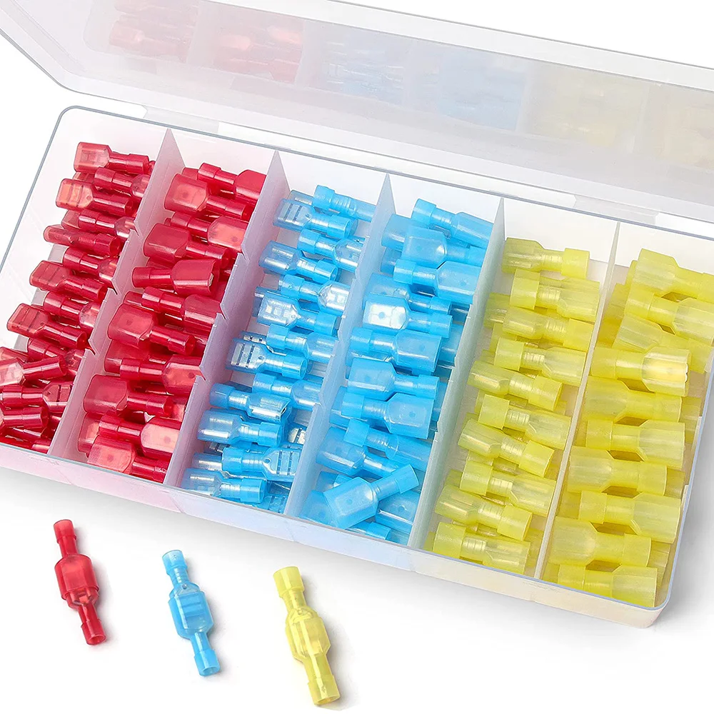 160 Pcs Nylon Spade Quick Disconnect Connectors Kit, Electrical Insulated Terminals