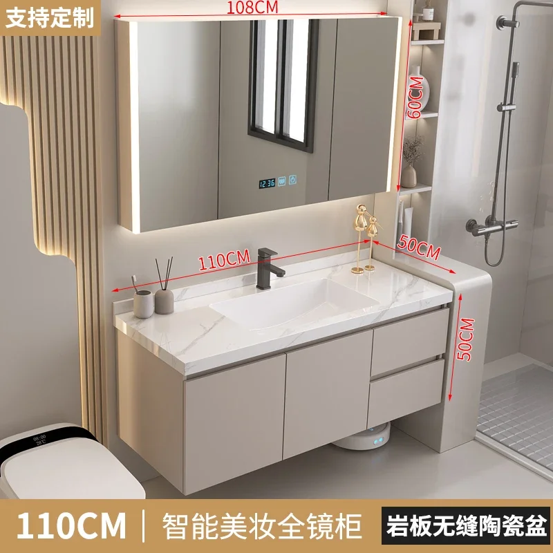 

XL bathroom cabinet rock slab seamless basin smart mirror wash basin washbasin washbasin