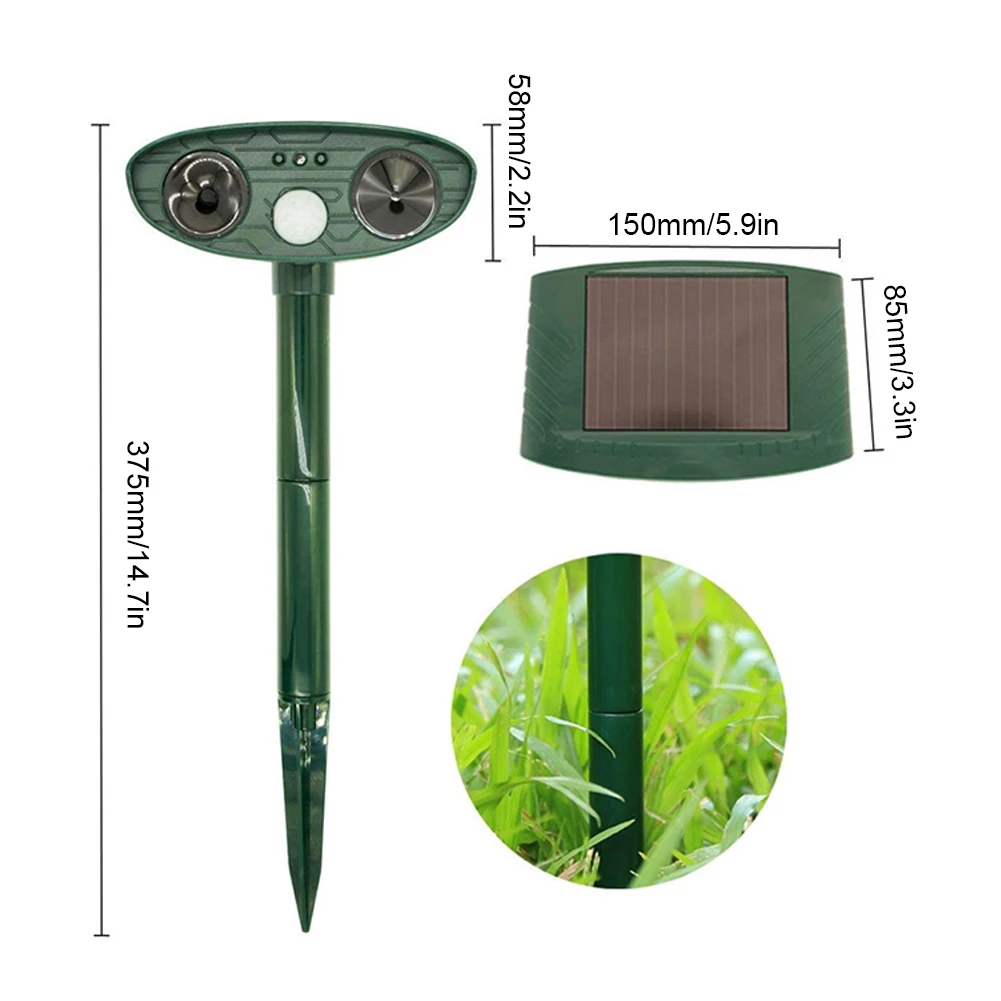 Solar Animal IPX4 Waterproof Ultrasonic Animal Repeller Animal Device 26 FT Range for Dog Cat Bird - view 5
