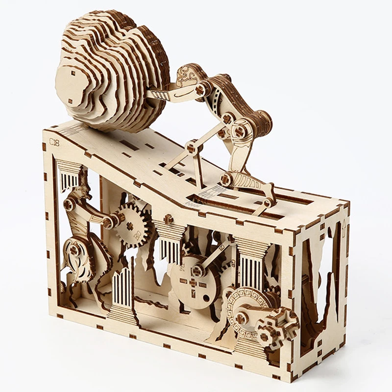 

3D Wooden Puzzle Sisyphus Ancient Greek Mythological Story Mechanical Puzzle Kit DIY Assembly Toys For Adults And Kids Gift