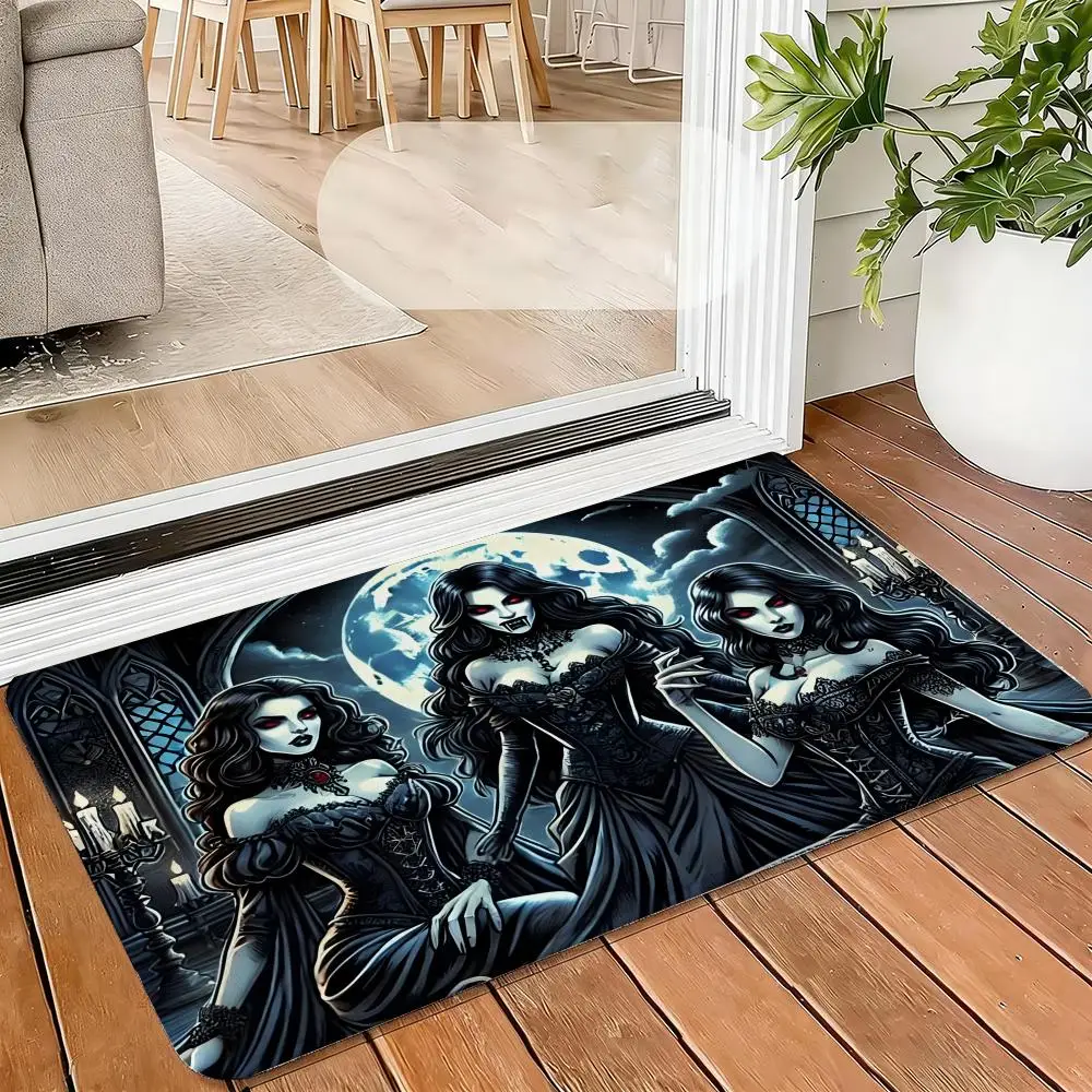 

Коврик для пола в готическом стиле, мягкий фланелевый коврик, нескользящий, впитывающий влагу, для ванной комнаты, спальни, домашнего декора