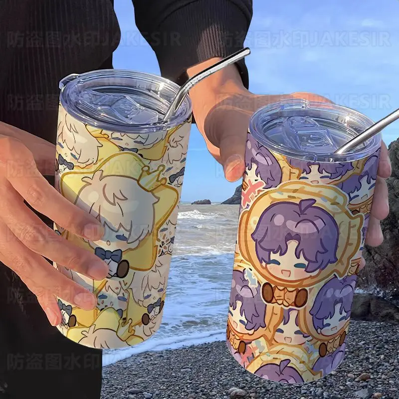 

Game Anime Love and Deepspace Cos Xavier Rafayel 2024 New Cartoon Cute Portable Straight Unisex Straw Insulated Cold Cup Gift