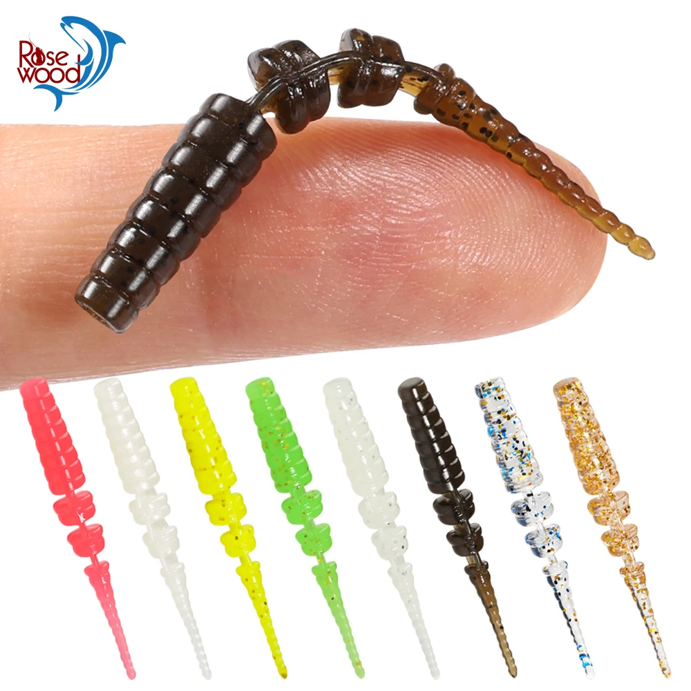 Palisander Angeln Weiche Wurm Köder Eis Angeln Köder 42mm Micro Ajing TPR Schwimmenden Gelenk Körper Künstliche Günstige Rock angelgerät