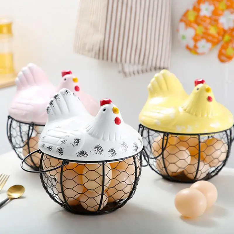 Household Egg Storage Box Egg Fruit Storage Baskets Dumpling Box Iron Multi-function Tableware Layer Egg Tray Storage Basket
