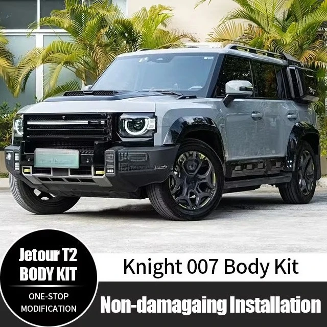 Upgrade Side Skirts Wheel Arches Hood Front Grille Knight 007 Body Kit for Jetour T2 Traveler Accessories 2024 2025