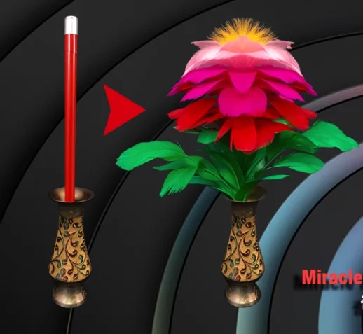 مزهرية فاخرة سحرية متعددة الألوان، قصب معدني يتحول إلى ريشة أو زهرة المرحلة، وسيلة للتحايل للسحرة المحترفين #6