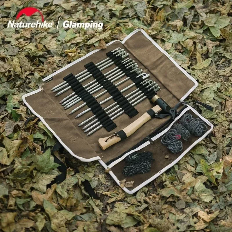 

Naturehike-сумки для хранения колышек для кемпинга на открытом воздухе, аксессуары для палатки, ветровая веревка с молотком, сумка для хранения гвоздей