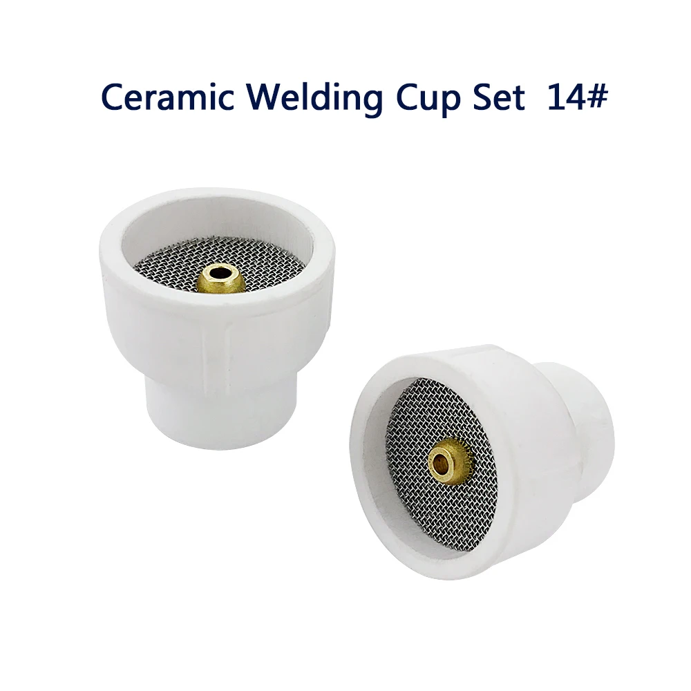 11pcs TIG Welding #14 White Ceramic Nozzle Alumina Cup Kit Torches WP17 18 26 Stubby Collets Body 17GL332 10N24S Gas Lens Sets