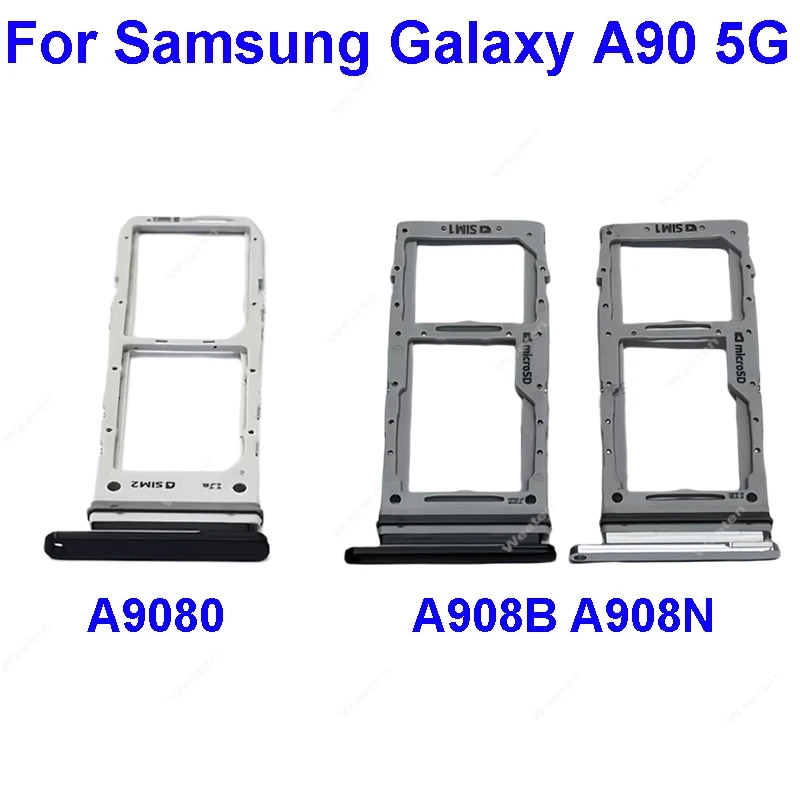 SIM Card Tray For Samsung A90 5G A908B A908N Sim Card Tray Slot Holder For Samsung A90 5G A9080 Card Adapter Replacement Parts