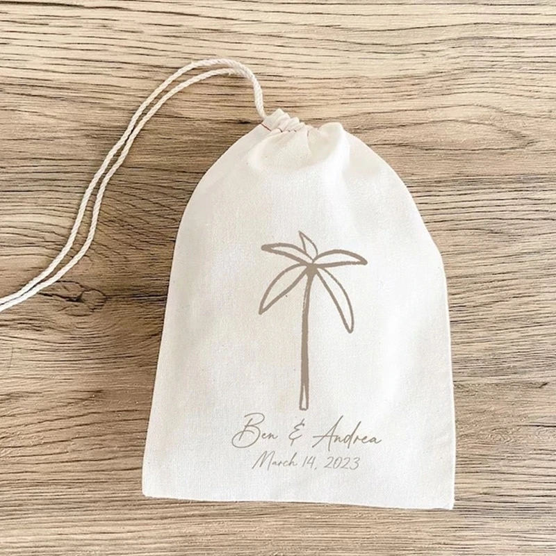 20PCS Cutom Palm Tree bag-Destination Wedding Welcome Bag-Beach wedding Party Bag-Tropical wedding Favors-Girls Trip Gift bag