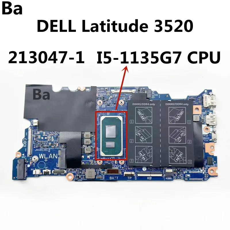 

For DELL Latitude 3520 Laptop Motherboard 213047-1 With CPU i5-1135G7 Notebook Mainboard 100% Tested OK