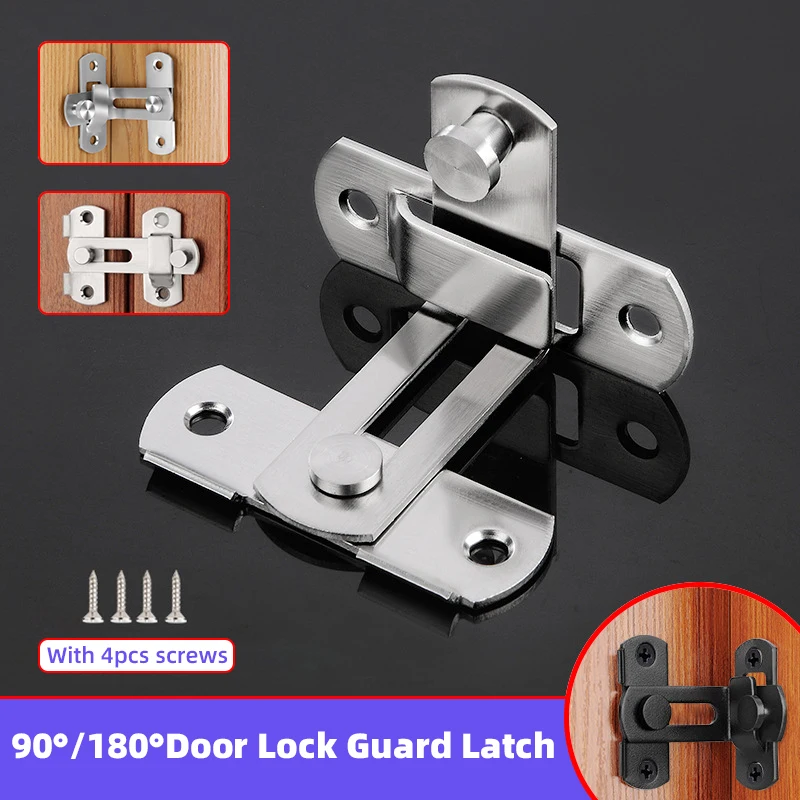 

Door Lock Guard Latch Bolt 90 180 Degree Toggle Latch Sliding Barn Door Lock For Window Door Latch Plug Safety Latc