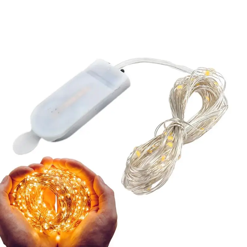 Lampu lentera LED 2/3meter, Lentera Natal dongeng kotak hadiah kue bintang kreatif tali lampu baterai lampu kawat tembaga