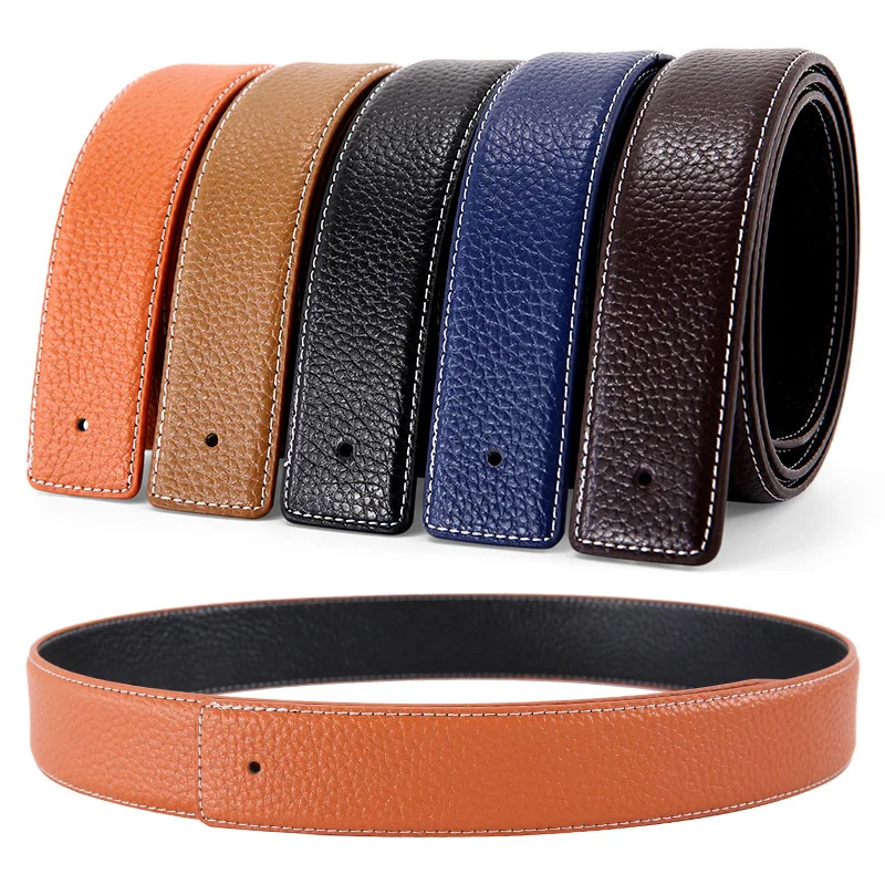 

2023 leather belt men's women leather fashion first layer trouser belt luxury designer brand（random free gift belt buckle ）