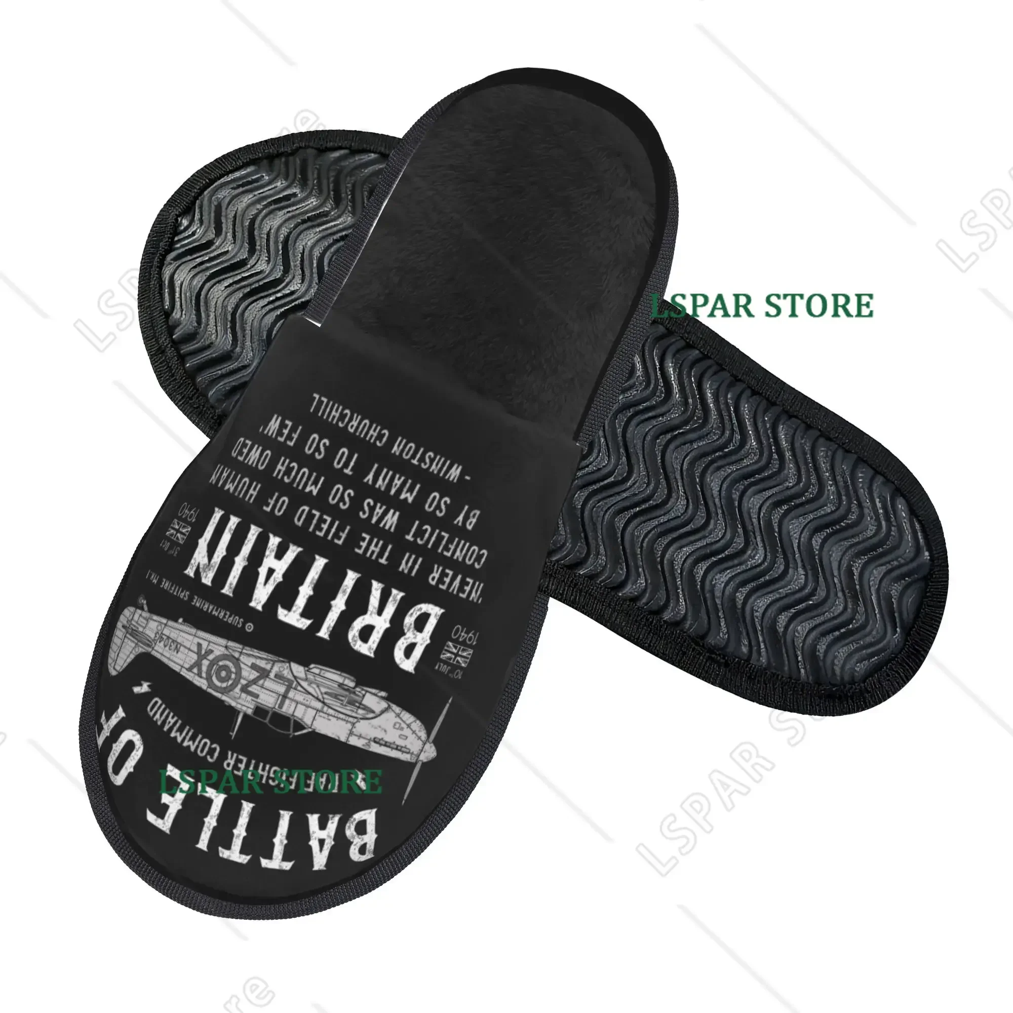 Britain House Slippers Memory Foam Slippers Supermarine Pilot Aircraft Airplane Couple Slipper Shoes
