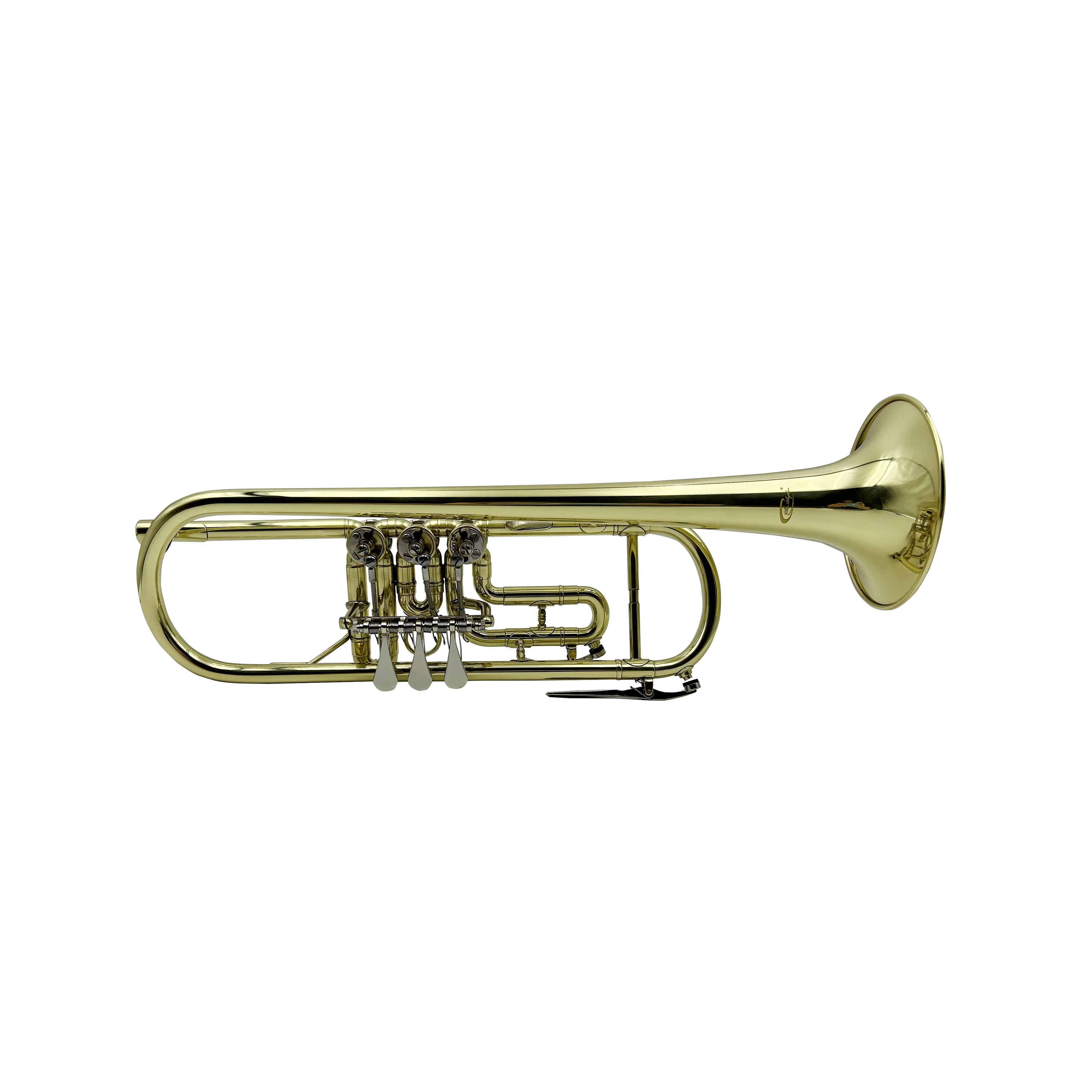 

High Quality BB Tone Rotary Brass Trompeta JYTR411 Lacquer and Gold Surface Trumpet