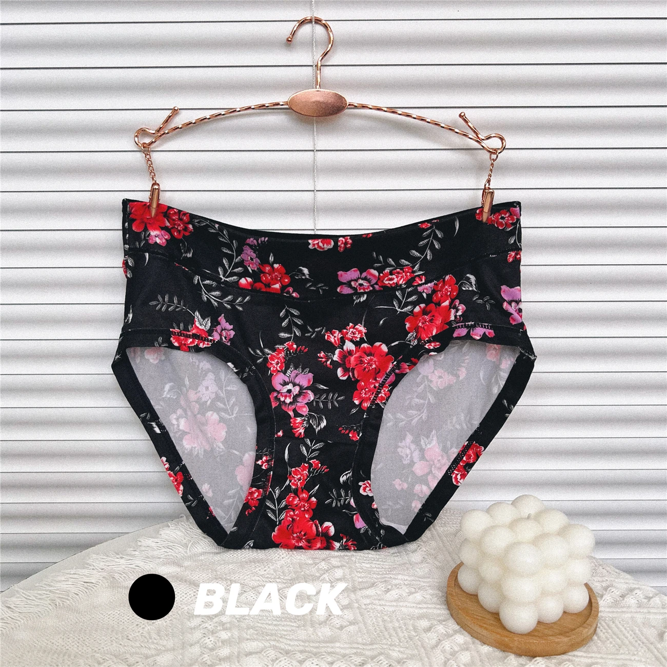 여성용 플로럴 프린트 속옷, 플러스 사이즈 여성용 팬티, 중간 허리 언더팬츠 모달 팬티, 여성용 플라워 팬티