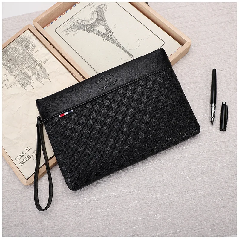 Fashion Square Style Soft PU Leather Men Clutch Bag Luxury Male Money Handbag High Quality Business Men Cardholder Case