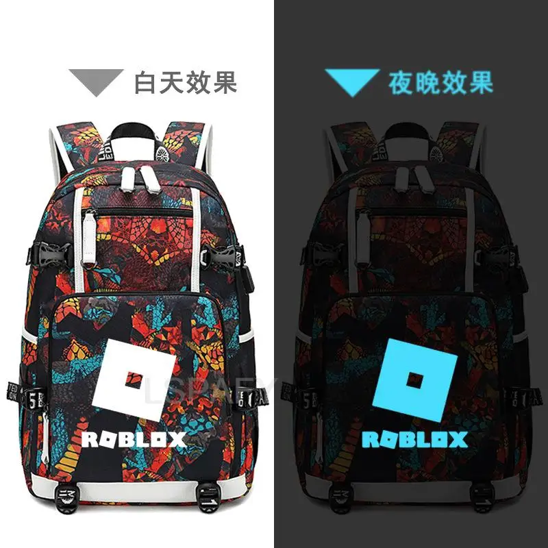 Hot ROBLOX Travel Backpack Teenagers USB Backpack Rucksack Harajuku Canvas School Bag Bagpack Schoolbag Bookbag