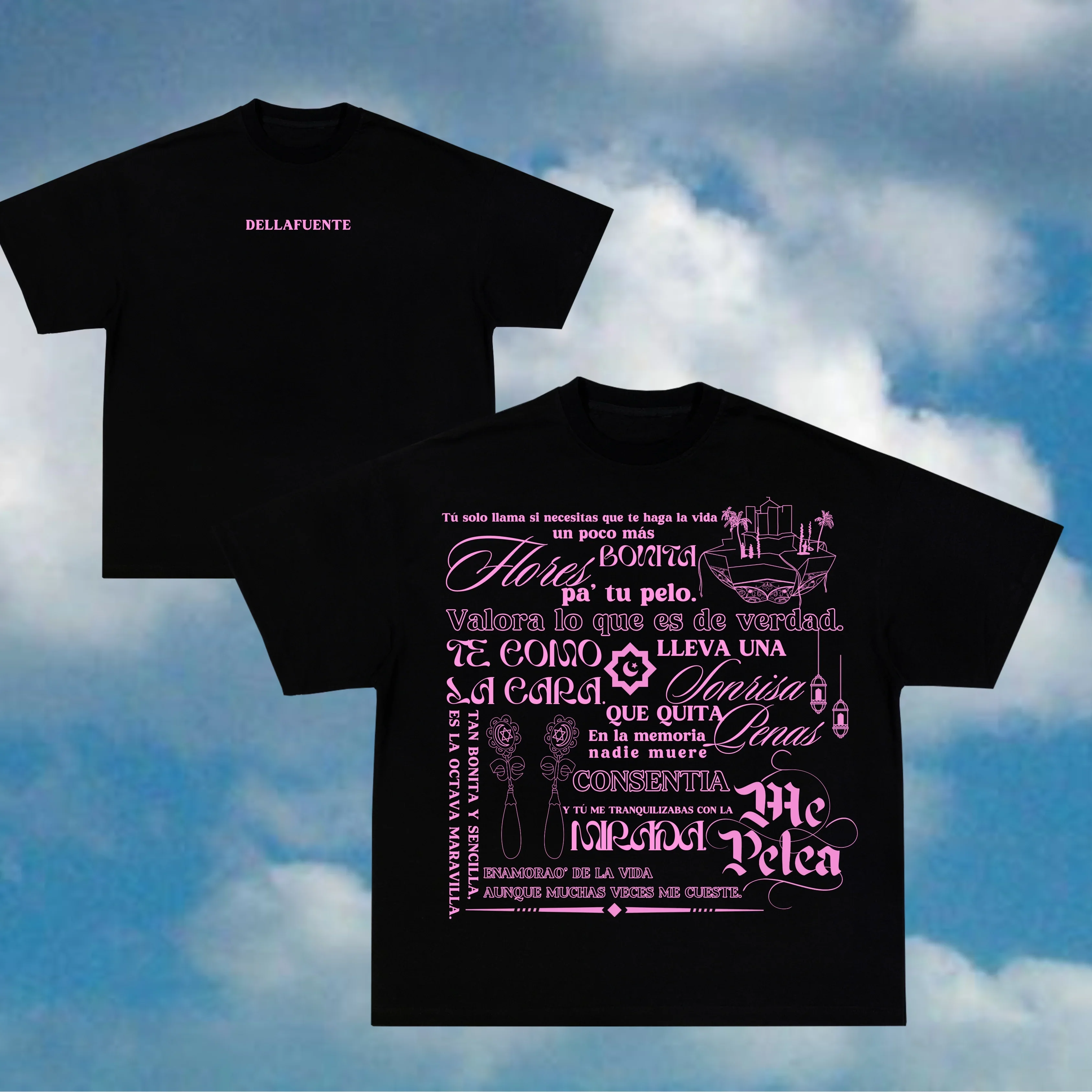 Rapper Dellafuente Pa Las Penas Dellafuente Pa Las Alegrías Camisetas Homens Mulheres Vintage Casual de Alta Qualidade Algodão Unseix Camiseta