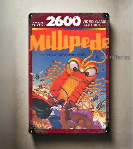 Millipede Retro Video Game Metal Poster -Collectable Tin Sign ()-aluminum sign