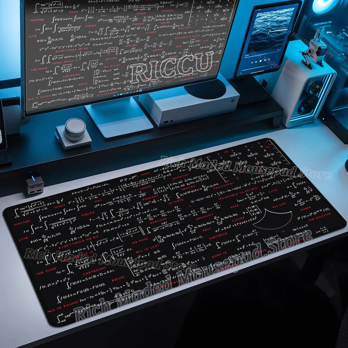 

Black White Mousepad E=mc2 Science Formula Mouse Pad Desk Math Formulas Desk Pad Extended Gaming Keyboard Mats Large Gamer Mat