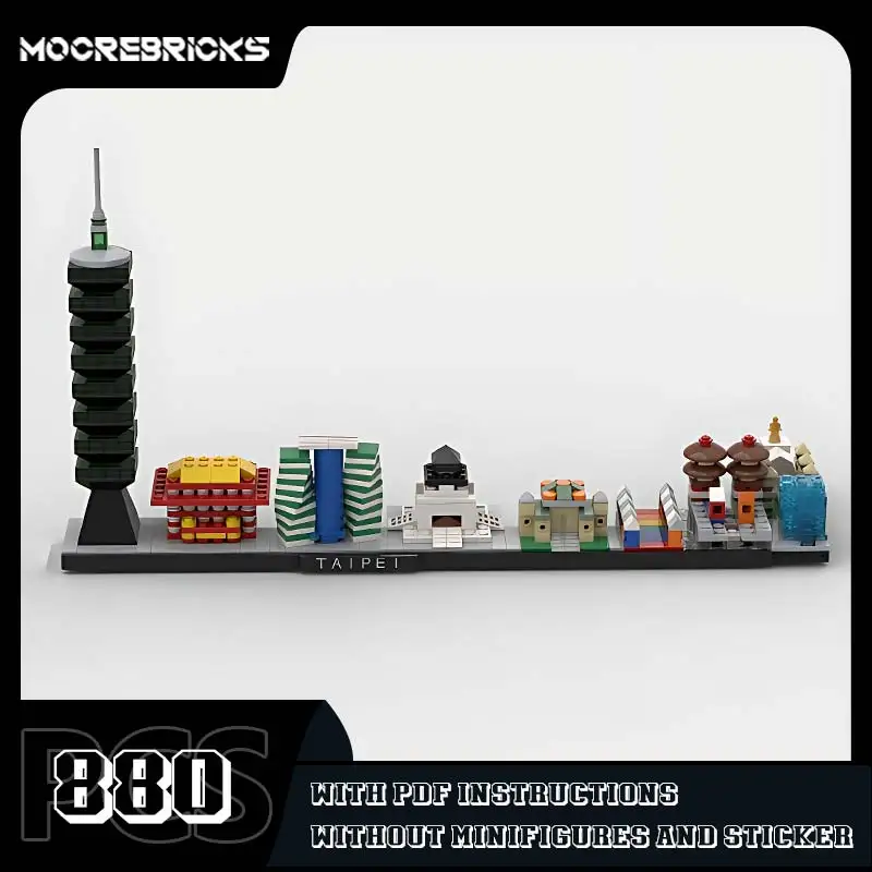 Famous Skyline Model MOC Building Blocks City Architecture DIY Assemble Bricks Kids Educational Creative Toys Gifts 880PCS