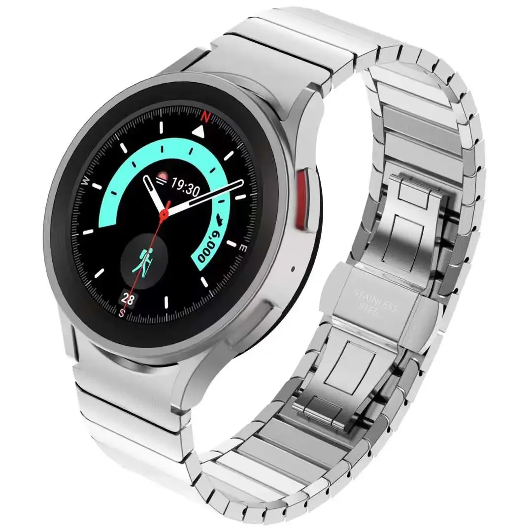 Luxury Titanium color Band for Samsung Galaxy Watch 6 4Classic 47mm 43mm  7 6 5 4 40mm 44mm Metal Stainless Steel Bracelet Strap