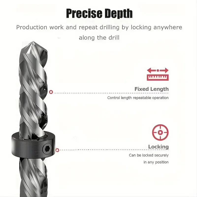 9 Pcs 3-16mm Drill Bit Depth Stop Collar Set Steel Drilling Limit Ring Drill Bit Stop Collar Set Stop Bit Collar Set Drill Tool