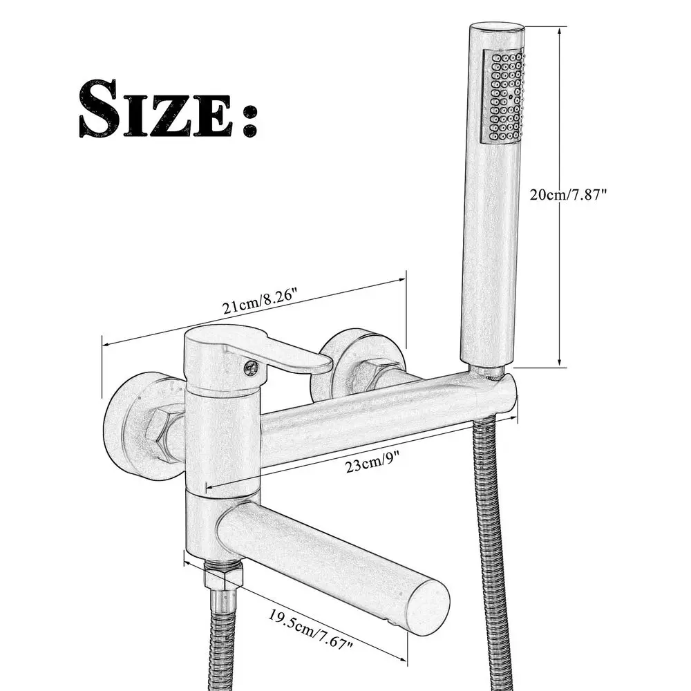 Rubinetto per vasca da bagno In oro a parete sistema doccia per vasca da bagno a cascata incorporato nel rubinetto del miscelatore della doccia del