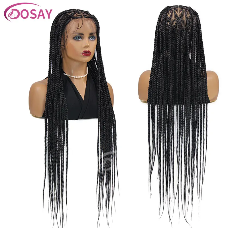 

Heart Shaped Knotless Box Braided Wig African American Braiding Hair For Black Women Synthetic Lace Frontal Cornrow Braids Wig