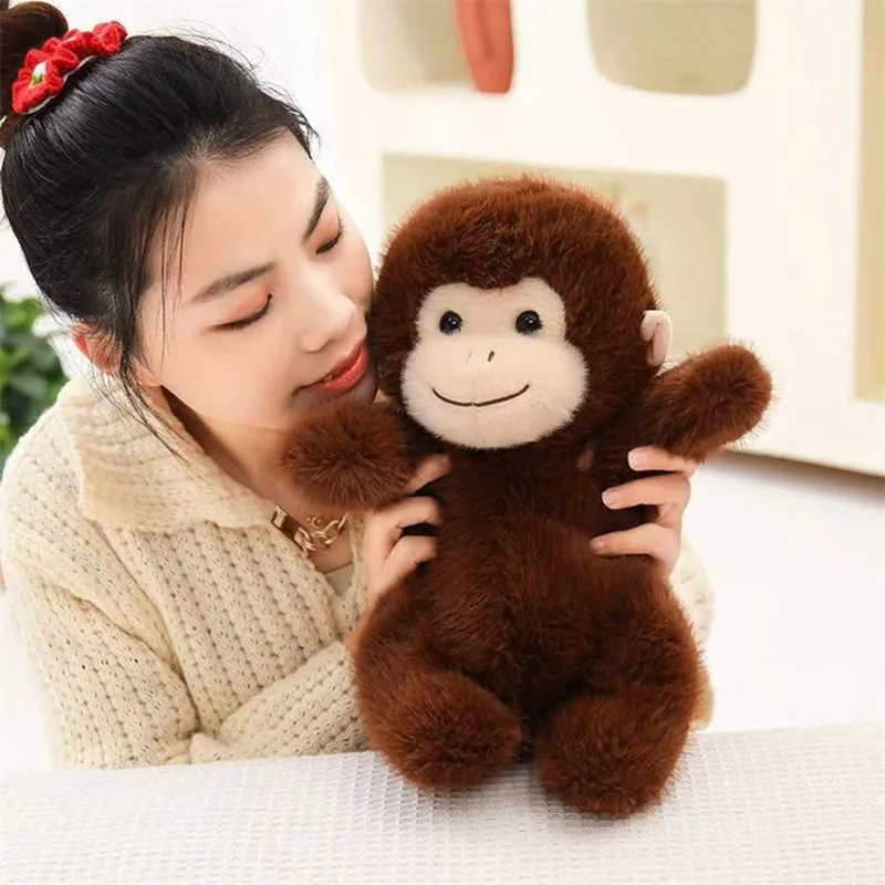 Jouet en peluche singe doré doux pour garçons et filles, toucher doux, macaque, beurre, mignon, animal en peluche, cadeaux d'anniversaire, 25 cm, 35cm