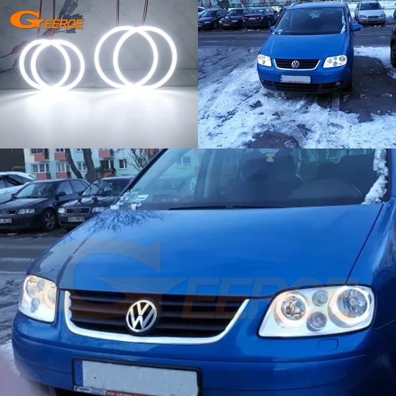 

Для Volkswagen VW Touran 1T1 1T2 Caddy III Pre Facelift ультра яркий SMD светодиодный комплект колец с ангельскими глазами и ореолом дневного света