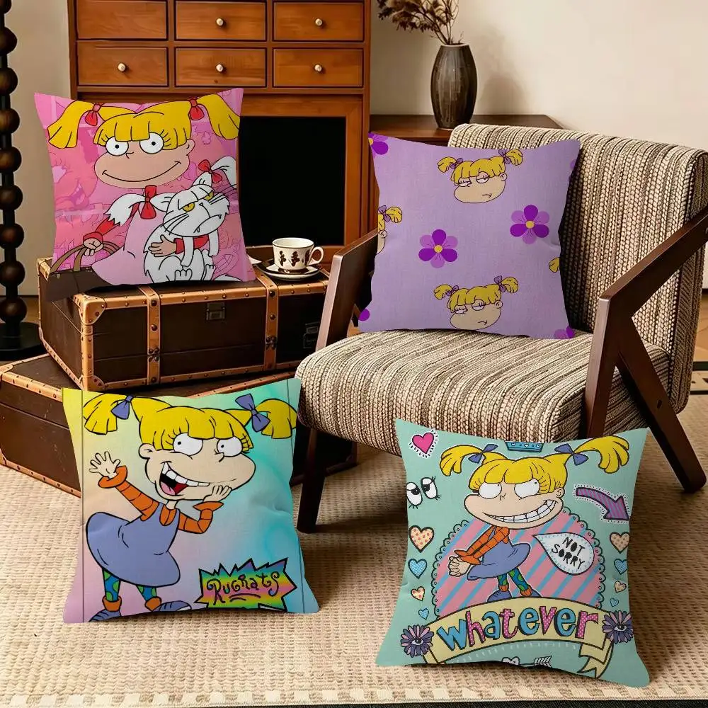 A-Angelica Pickles Rugrats Cartoon  Cushion Cover Pillowcase Upholstery Sofa Throw Pillow Home Decor Pillowcas