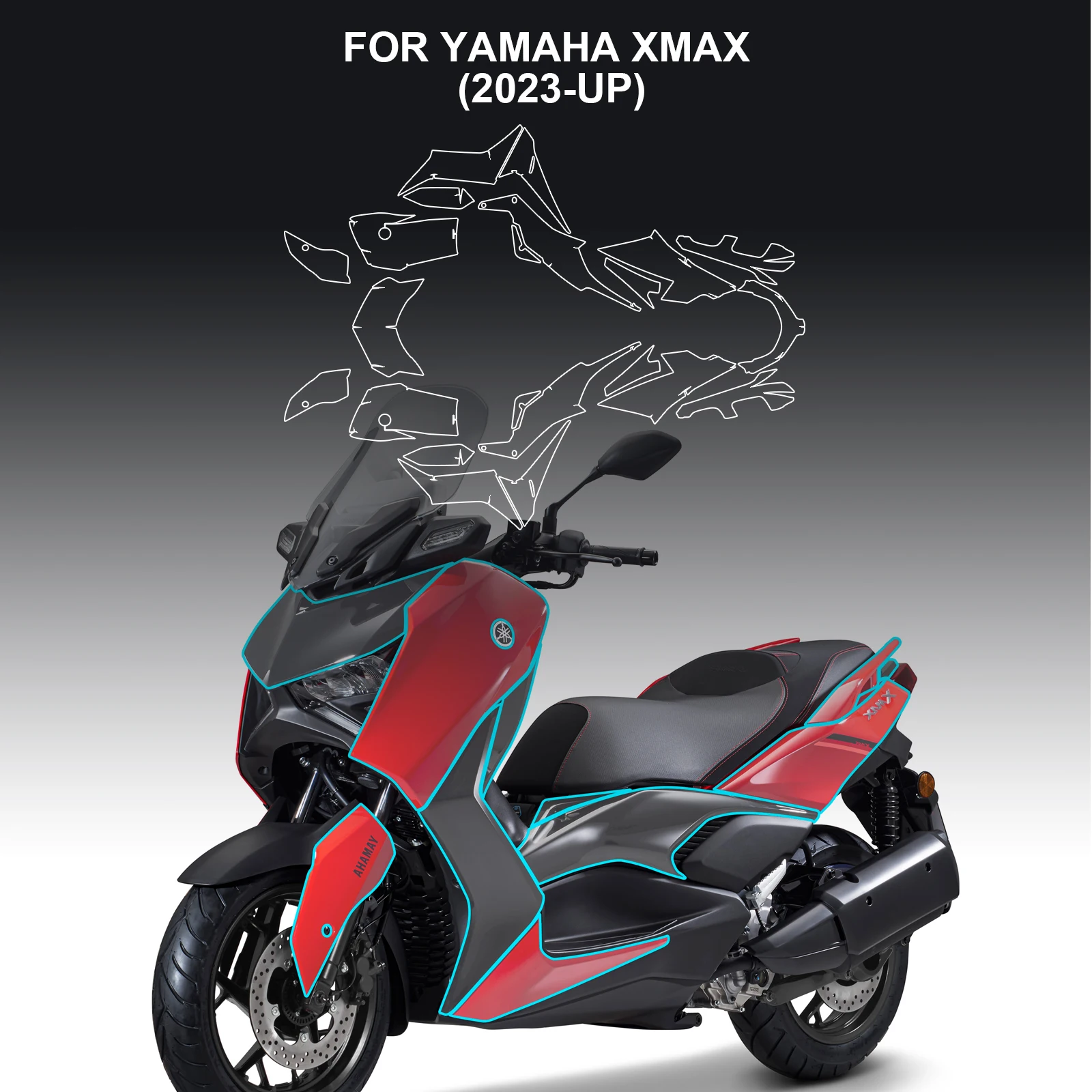 

For YAMAHA X-MAX300 XMAX300 X-MAX 300 XMAX 300 2023 2024 2025 2026 Motorcycle Fairing Protective Film TPU Anti-scratch Sticker