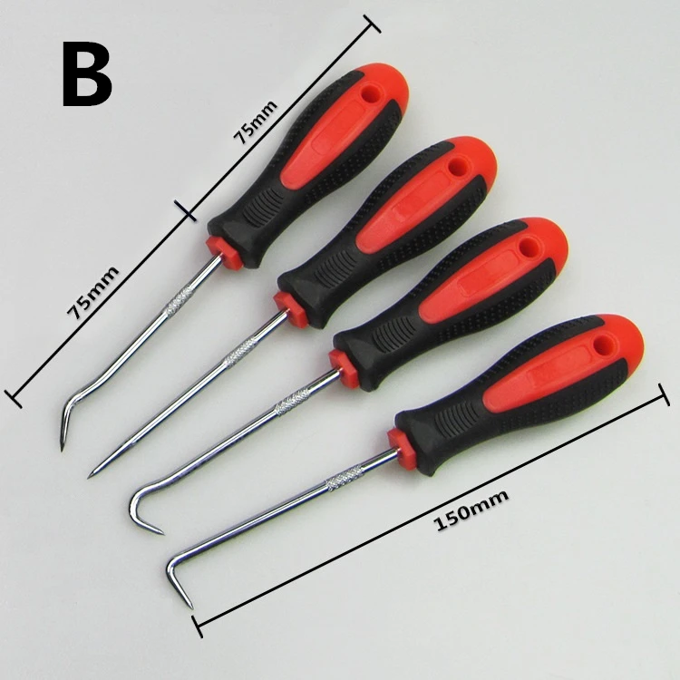 Profession Durable 4Pcs Durable Car Hook Oil Seal O-Ring Seal Remover Pick Set Tools Car Hook Craft Hand Tools Remover Pick Set