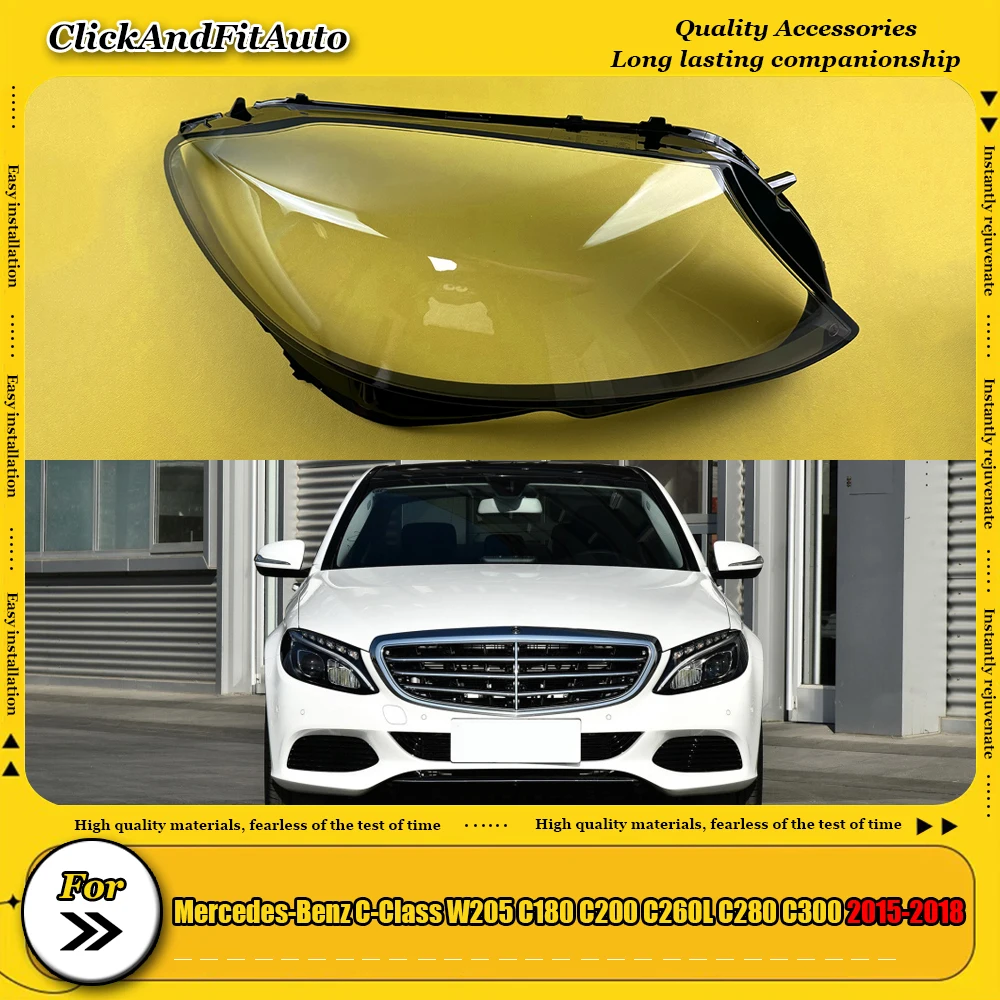 

Для Mercedes-Benz C-Class W205 C180 C200 C260L C280 C300 2015-2018 автомобильное стекло, крышка для фар, крышки линз, абажур, оболочка