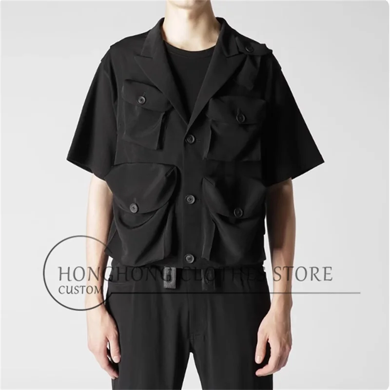 

2025 Original design of acetate fabric multi-pocket workwear style with a hollowed-out jacket for men