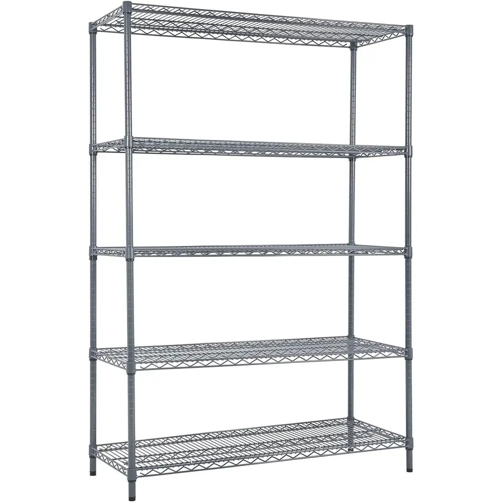 

5 Tier Heavy Steel Storage Rack - 48 L x 20 W x 72 H, Holds 350 Pounds, Ideal for Pantry, Warehouse, Closet, Kitchen