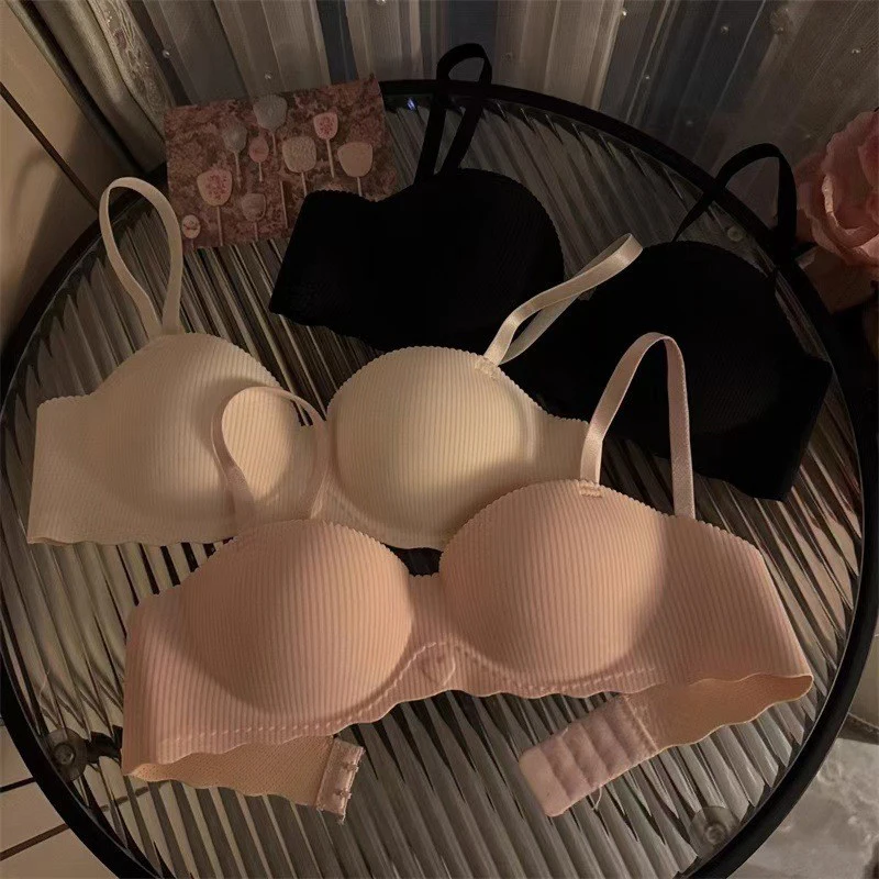 Сексуальные бюстгальтеры пуш-ап для женщин, без косточек, мягкое женское нижнее белье с мягкой подкладкой, бесшовные бюстгальтеры, невидимый бюстгальтер с маленькой грудью