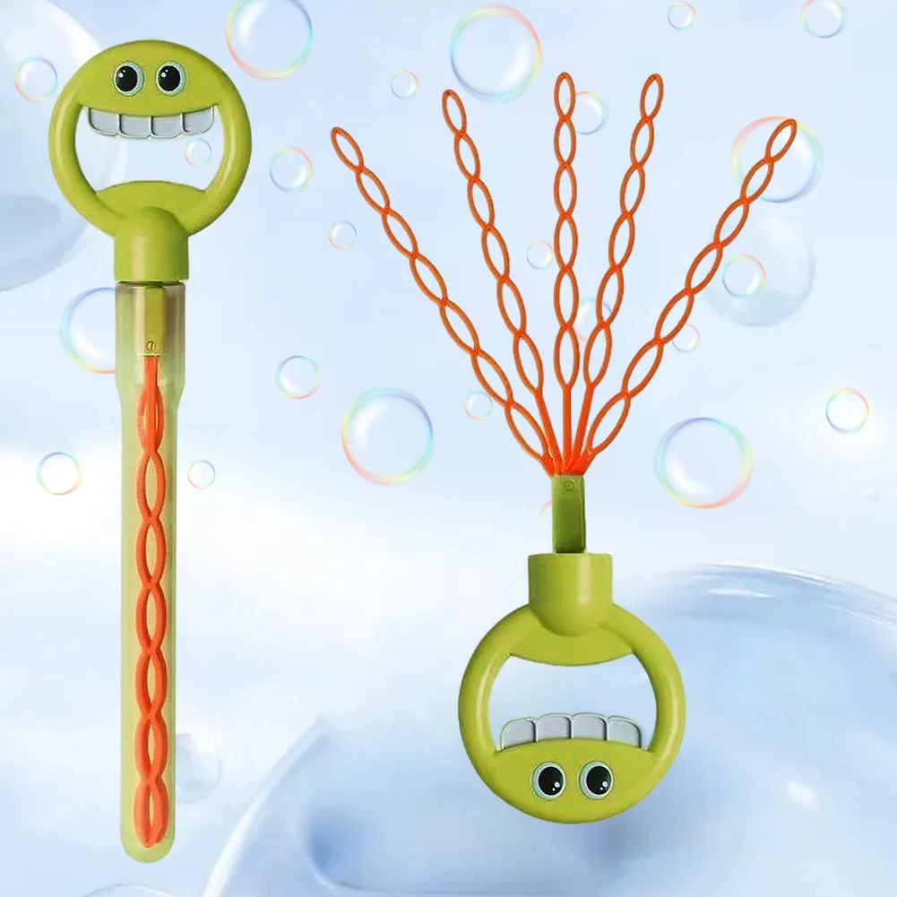 32 홀 웃는 얼굴 버블 스틱 버블 메이커 어린이를위한 재미있는 비누 부는 버블 도구 여름 야외 장난감 생일 선물