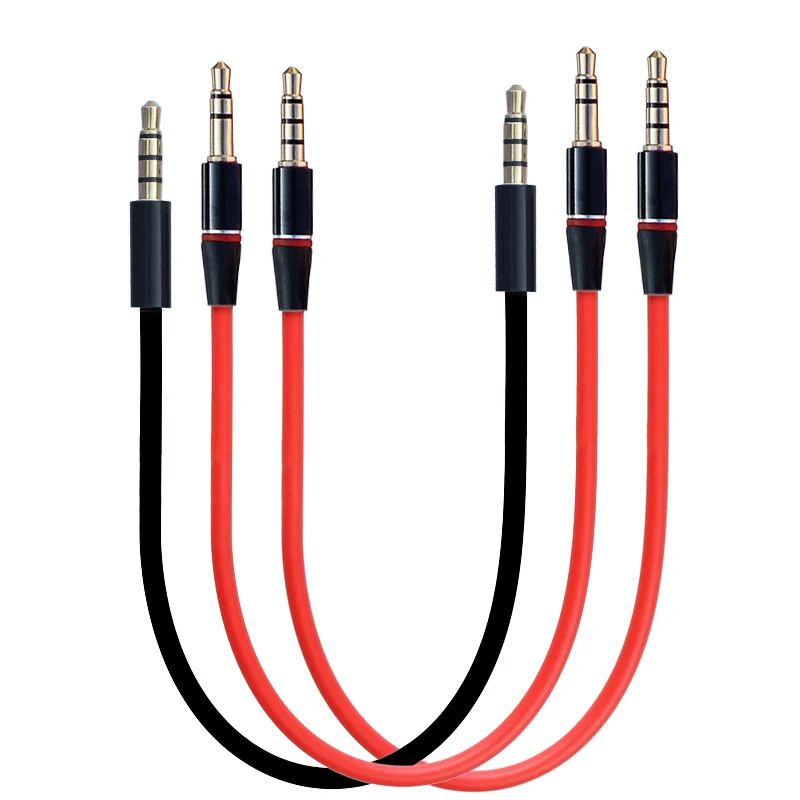 Universal Ipod Aux 4 Pole 3 Pole 3.5mm Male to Male MP3 MP4 AUX Audio Stereo Cable 20cm 30cm