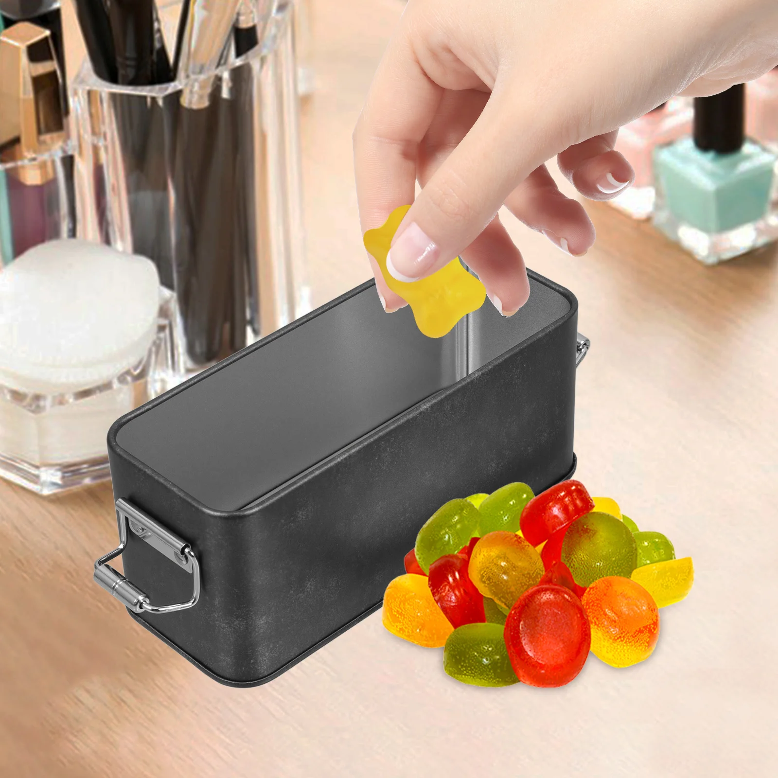 

Vintage Tinplate Storage Box Large Capacity Metal Biscuit Container for Cookies Candies Keeping Fresh Sturdy Rectangular Tin