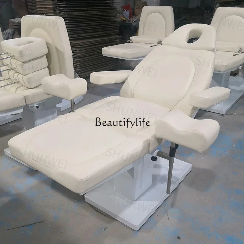 

01-Beauty massage bed recliner embroidery embroidery folding portable plastic therapy bed