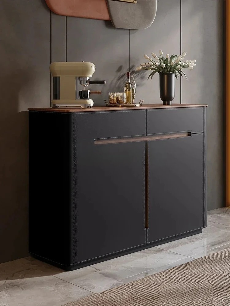 

A CMedieval style dining side cabinet retro saddle leather porch storage cabinet modern living room storage solid wood