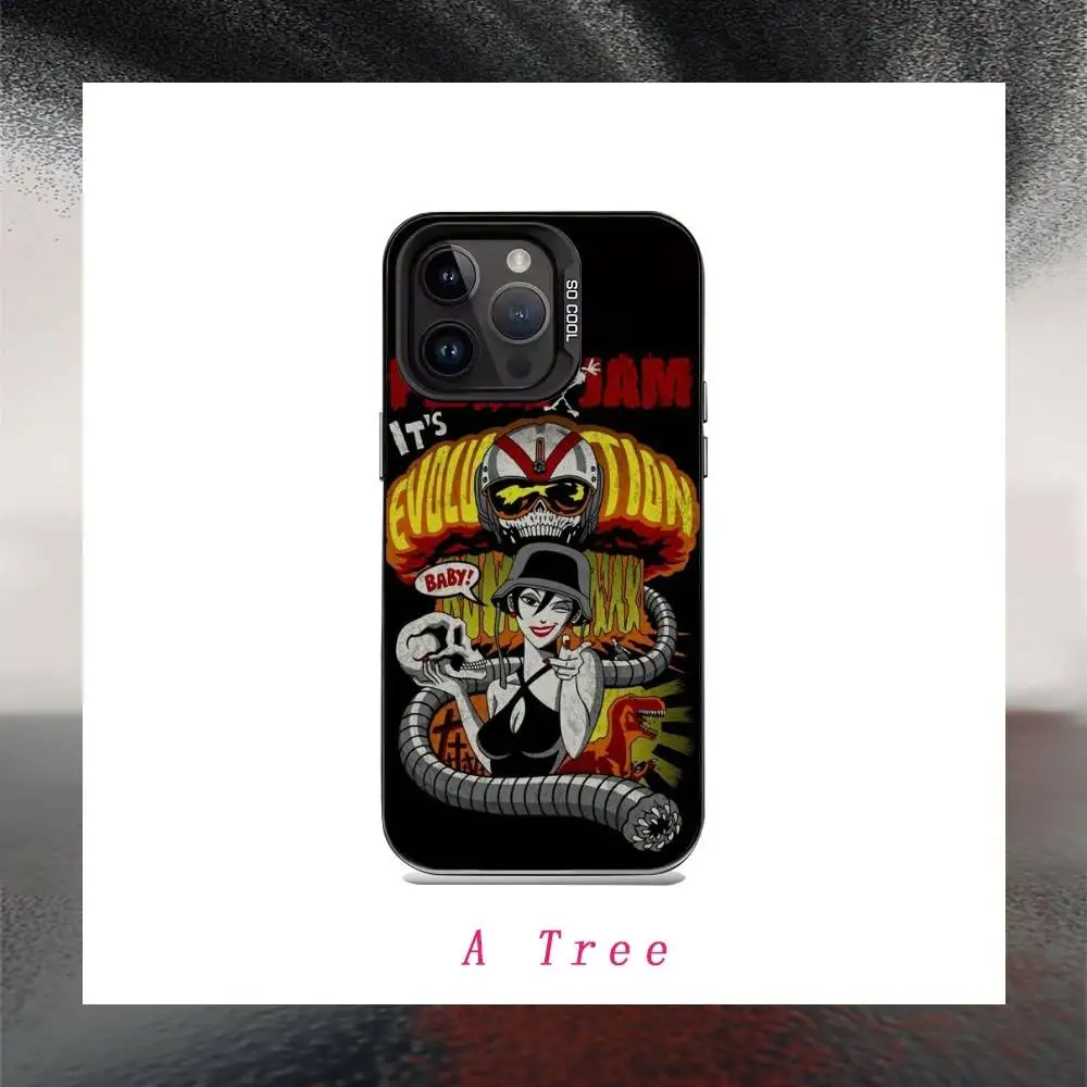 P-Pearl Band J-Jam Phone Case For IPhone 16 17 15 14 12 13 Pro Max Black Color Shockproof Cover