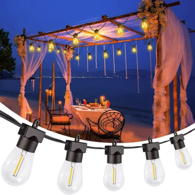 15M outdoor  light string, 14  spotlights for  lighting